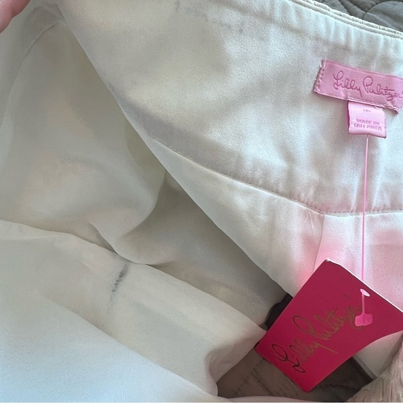 Lilly Pulitzer MAKENNA COCKTAIL SHORT GOLD METALLIC DOTTED JACQUARD - Picture 13 of 16